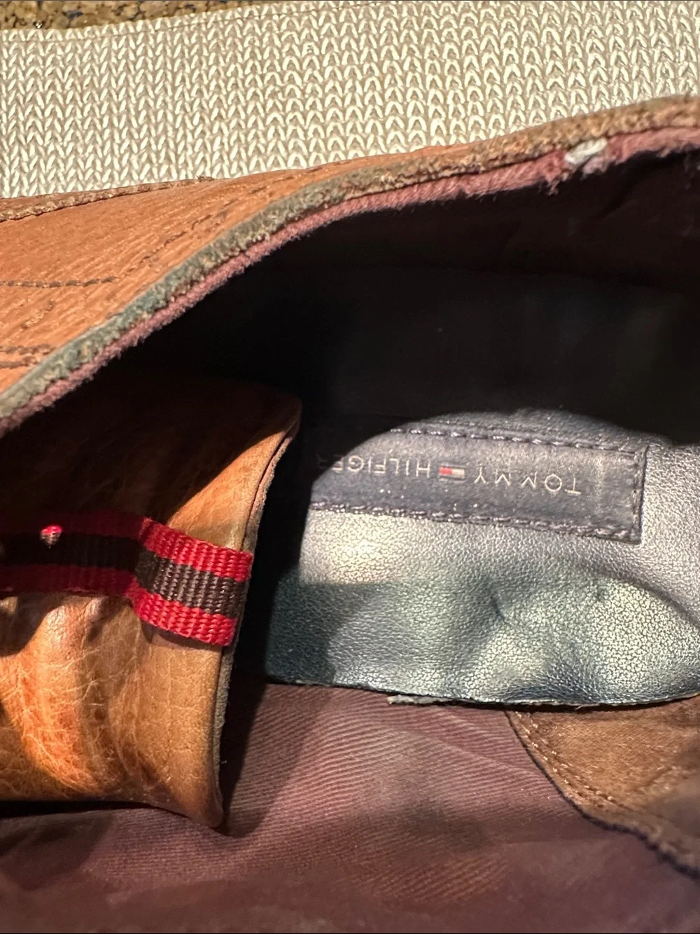 Tommy Hilfiger Brown Leather Wingtip Oxford Shoes